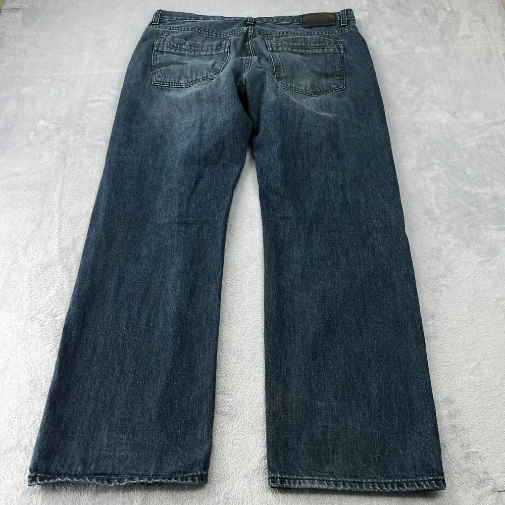 Calvin Klein 34x30 Fits 36 Straight Cut Jeans Old School Broken  Dark Wash Denim